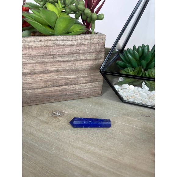 Lapis Lazuli Mini Tower Self Standing Pencil Point Wand Crystal - Picture 2 of 4